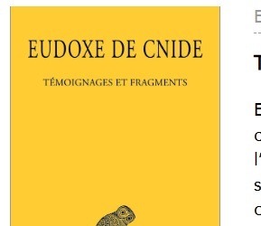 Eudoxe de Cnide: Témoignages et fragments
